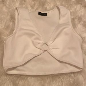 White Fox white gold ring crop top
